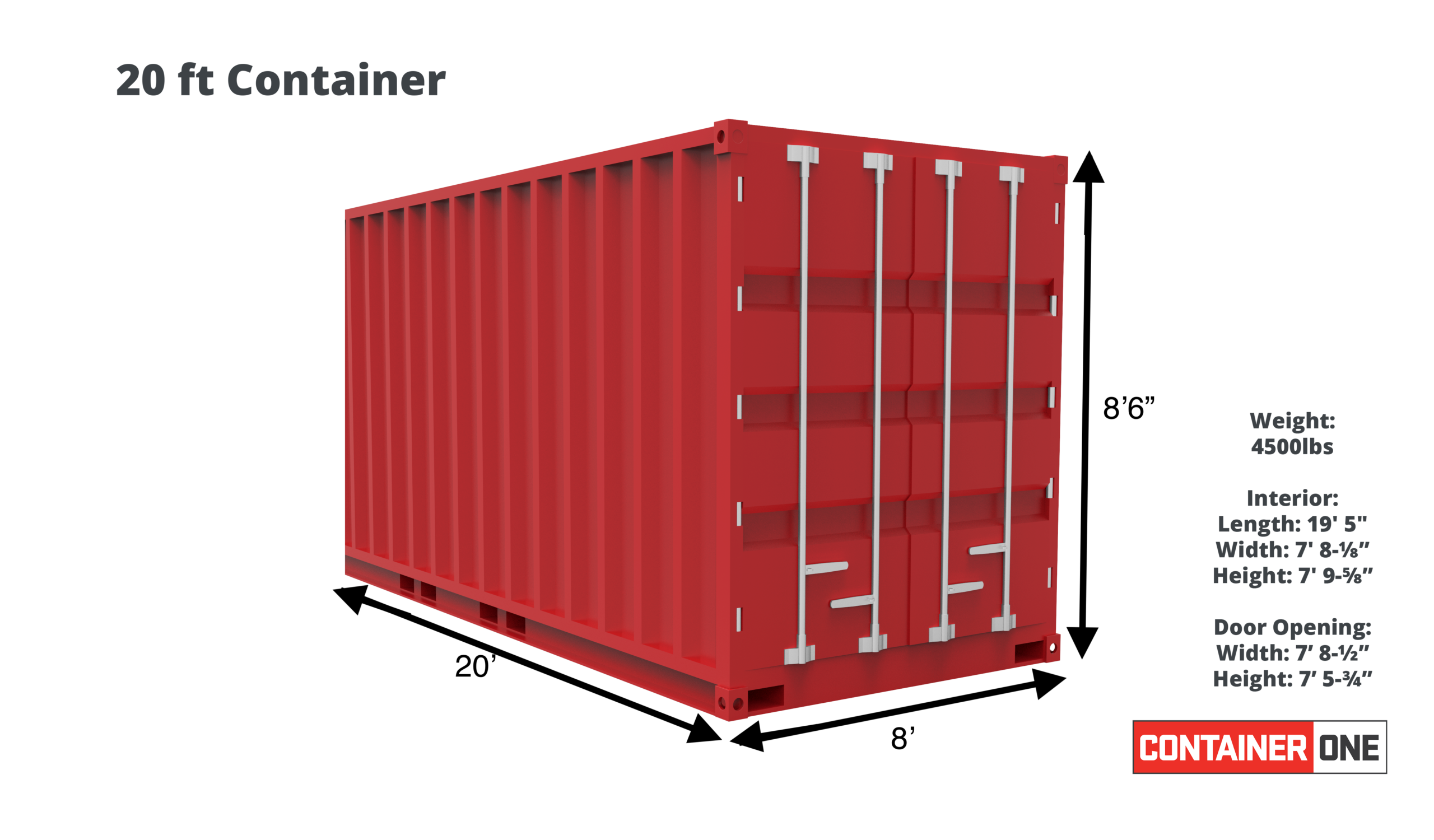 20ft Standard Cargo Worthy Shipping Container (20STCW) - Image 2