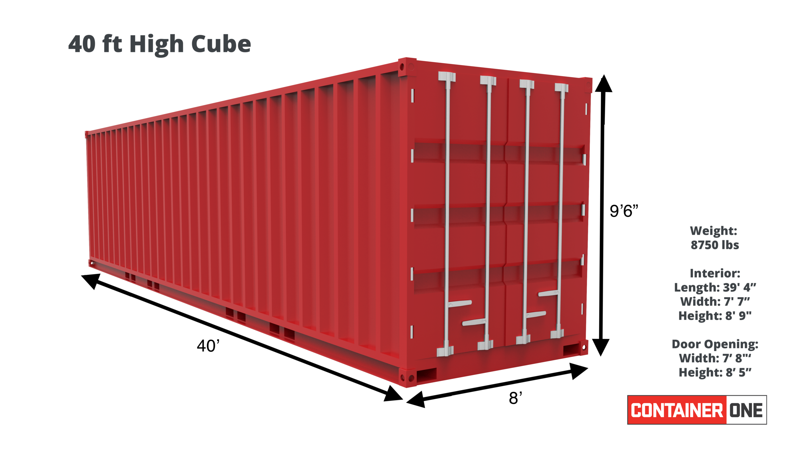40ft High Cube Wind & Water Tight Shipping Container (40HCWWT) - Image 2