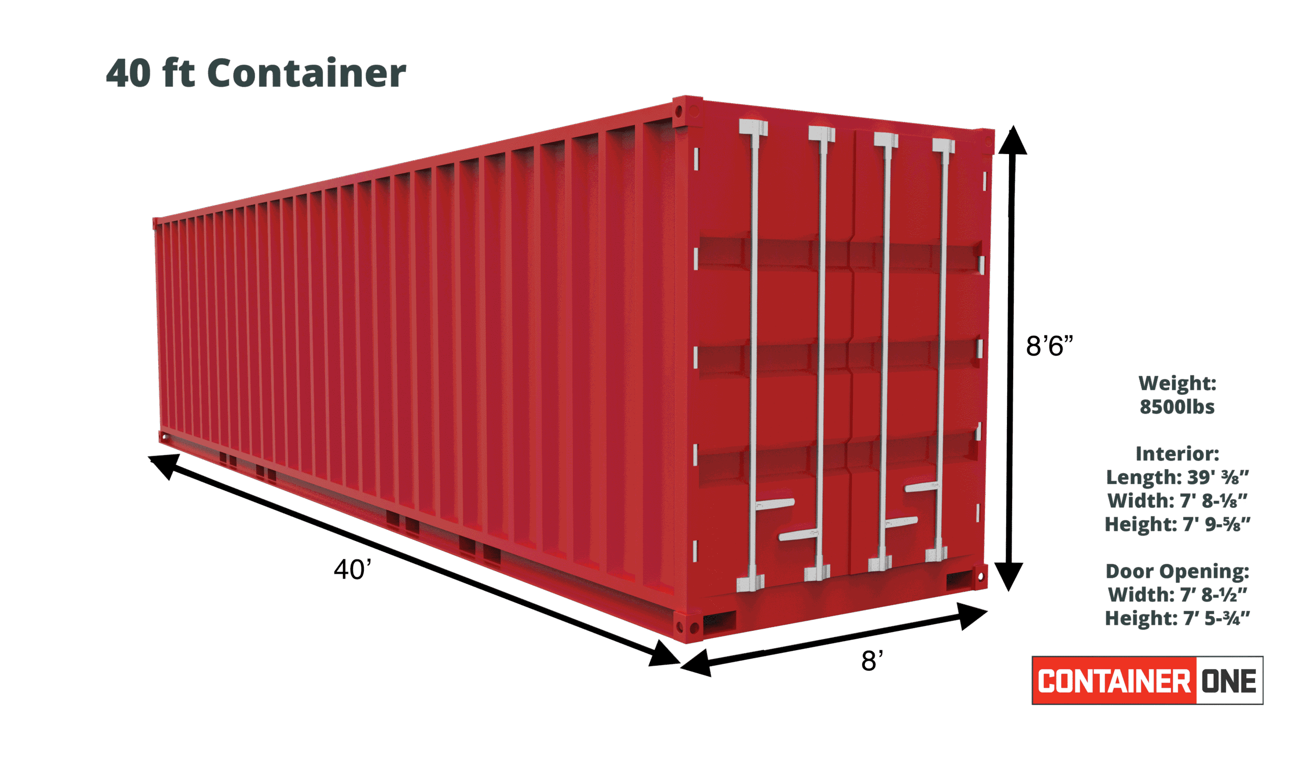 40ft Standard Wind & Water Tight Shipping Container (40STWWT) - Image 2