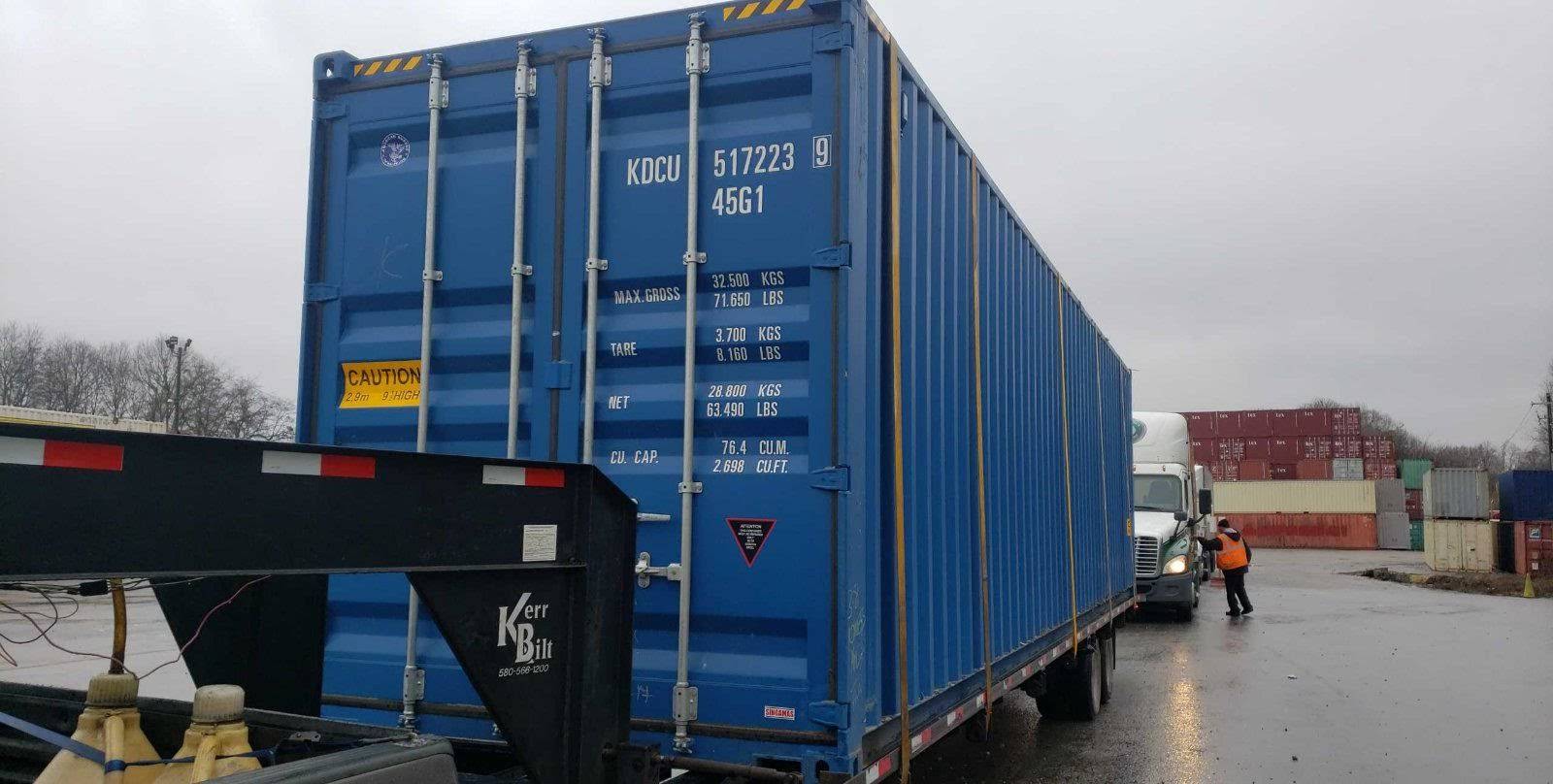 40ft High Cube 1 Trip Blue Shipping Container (40HC1TRIPBLUE) - Image 2