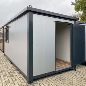 Office container with roller shutters, 6 x 2.40 meters