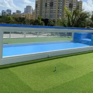 Factory-prefabricated 40-foot shipping container with pool and acrylic window for outdoor spa